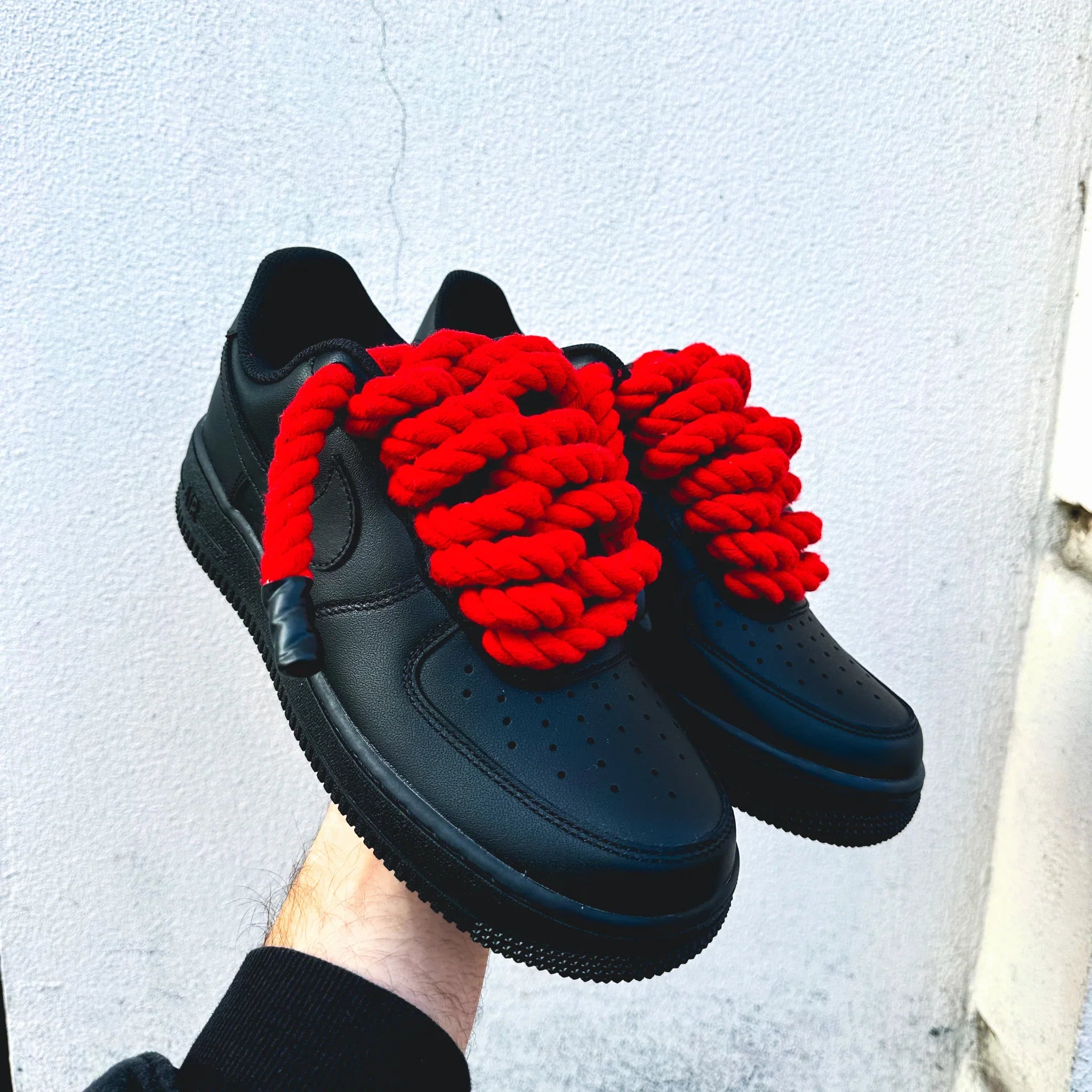 Nike Air Force 1 Black “Rope Laces Red”
