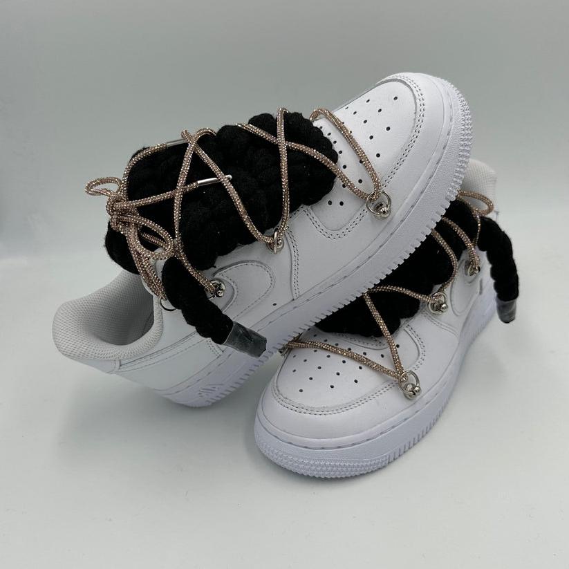 Nike Air Force 1 “Rope Laces Black” Triple Crystal Gold