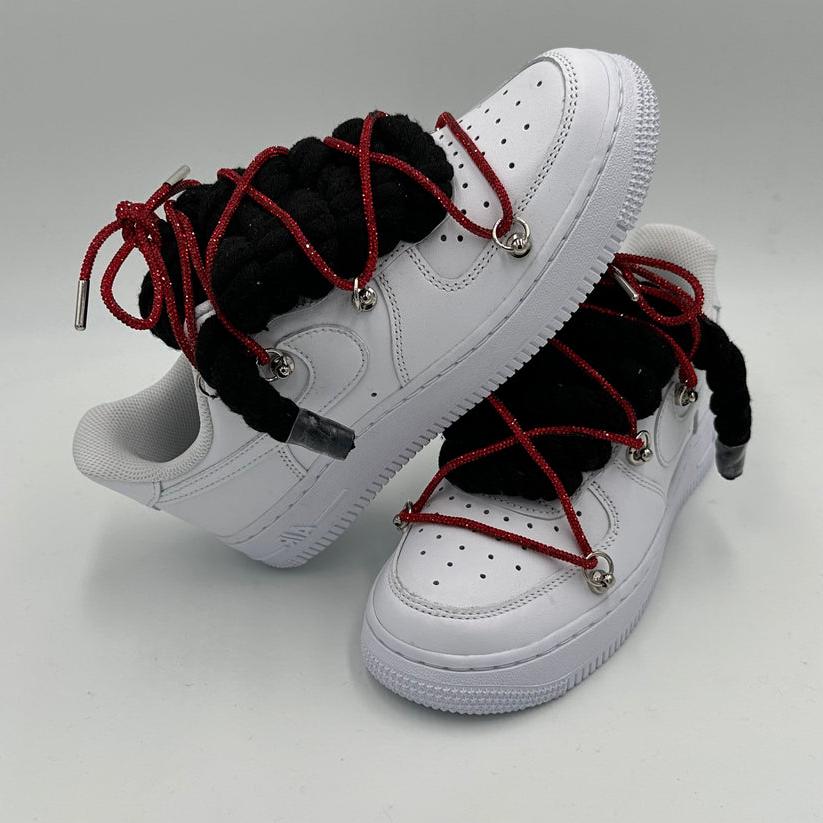 Nike Air Force 1 “Rope Laces Black” Triple Crystal Red
