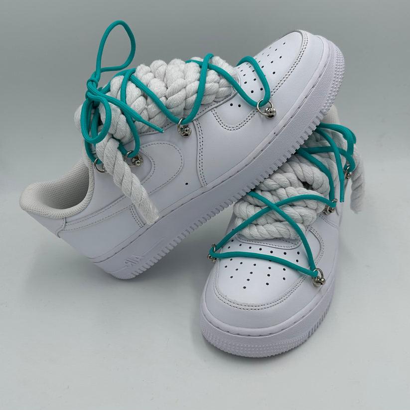 Nike Air Force 1 “Rope Laces White” Triple Turquoise