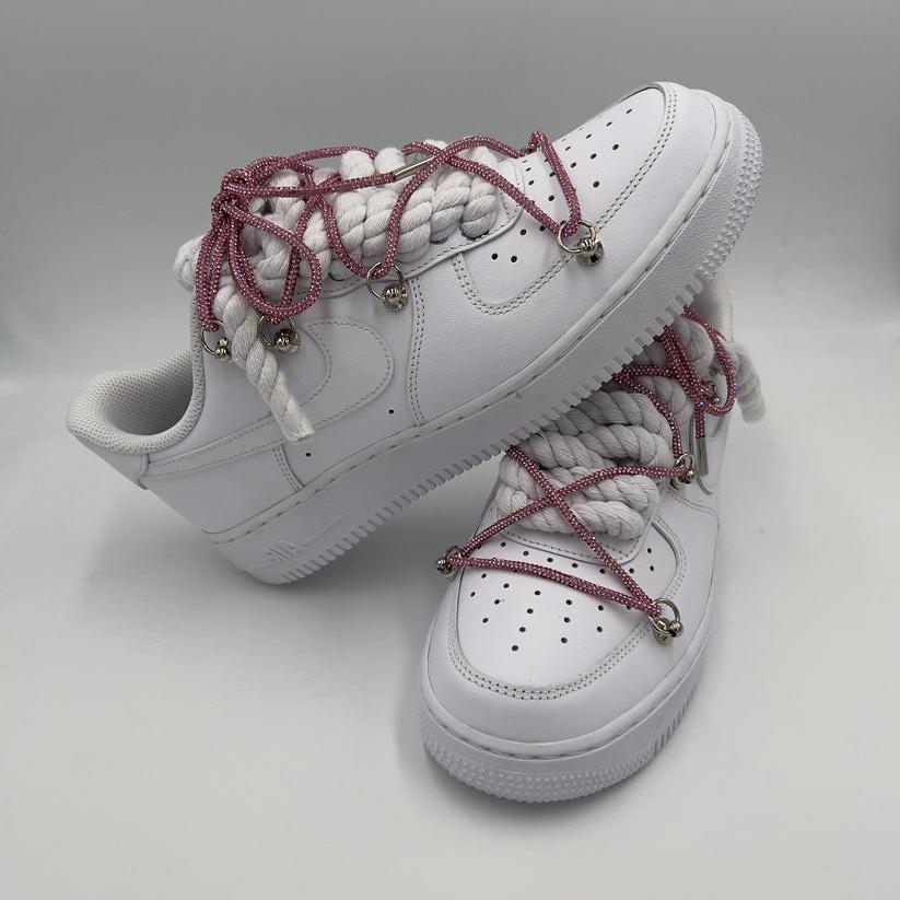 Nike Air Force 1 “Rope Laces White” Triple Crystal Pink