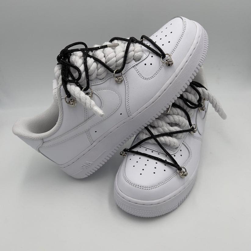 Nike Air Force 1 “Rope Laces White” Triple Crystal Black