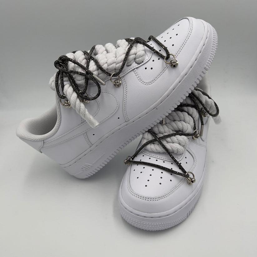 Nike Air Force 1 “Rope Laces White” Triple Crystal Grey