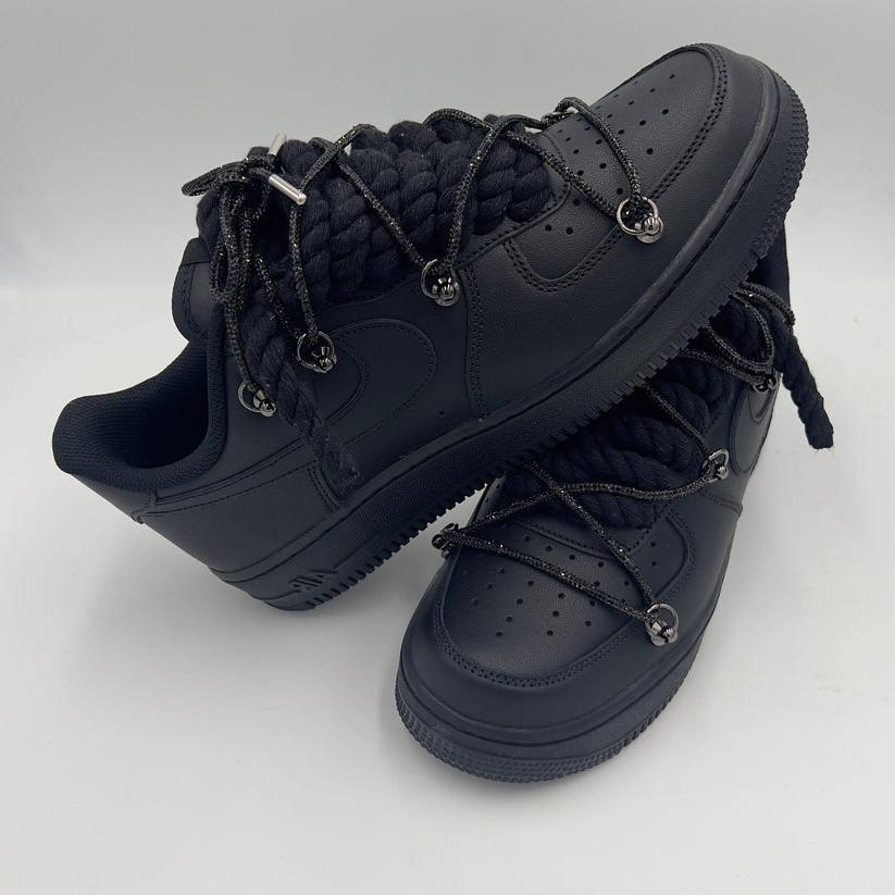 Nike Air Force 1 “Rope Laces Black" Triple Crystal Black