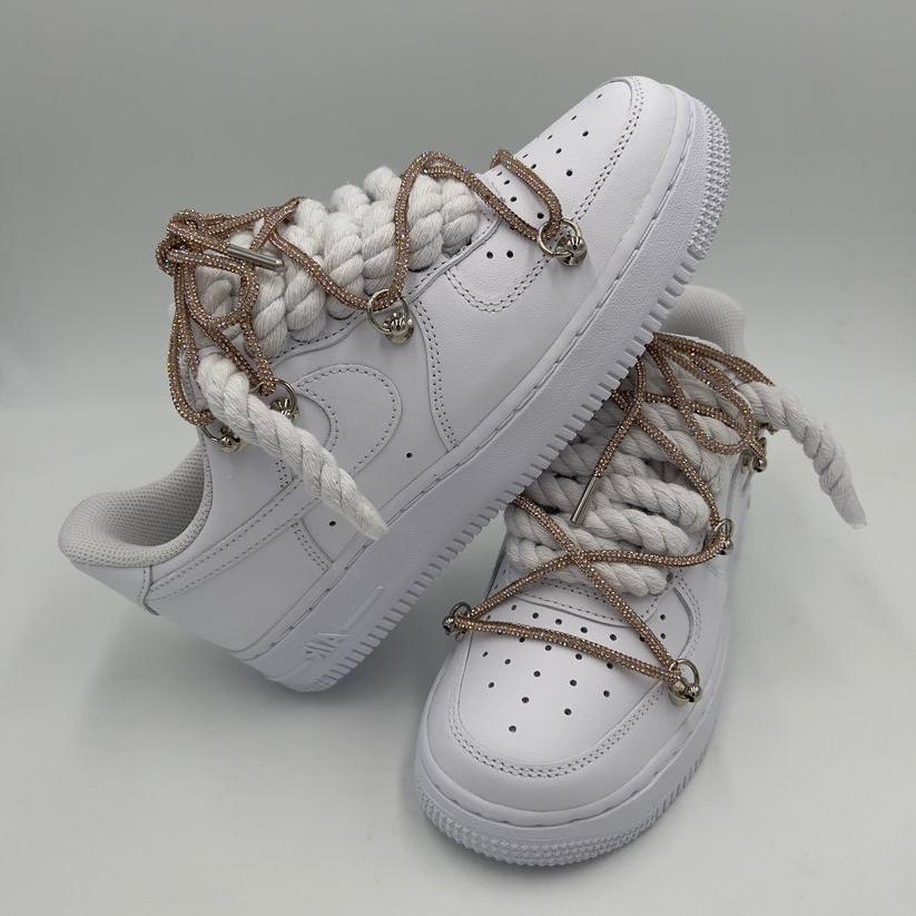 Nike Air Force 1 “Rope Laces White” Triple Crystal Gold