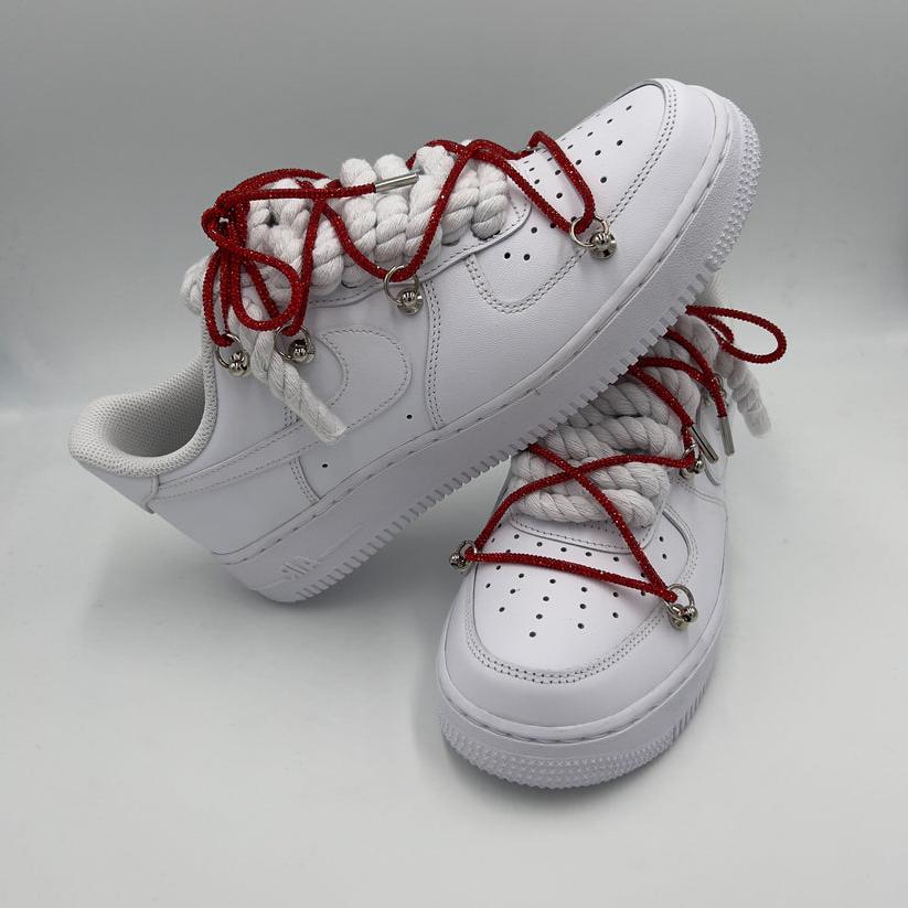 Nike Air Force 1 “Rope Laces White” Triple Crystal Red